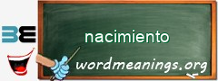 WordMeaning blackboard for nacimiento